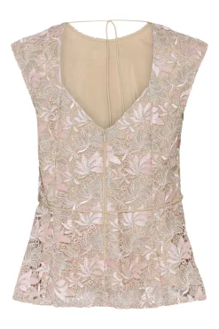 AdonidaBBOriia blouse Rose Gold flower BBW4862