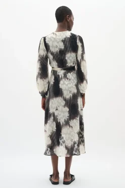 BasiraIW Wrap Dress Neutral Illuminating Florals 30106532