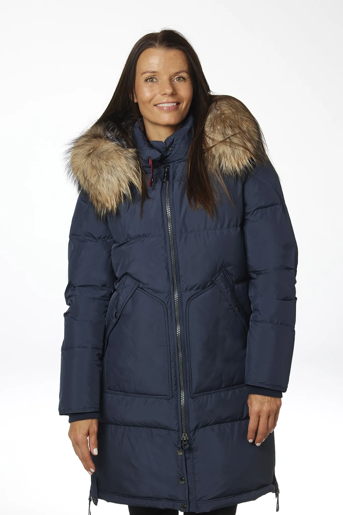 Elita with real fur Navy 2010500R