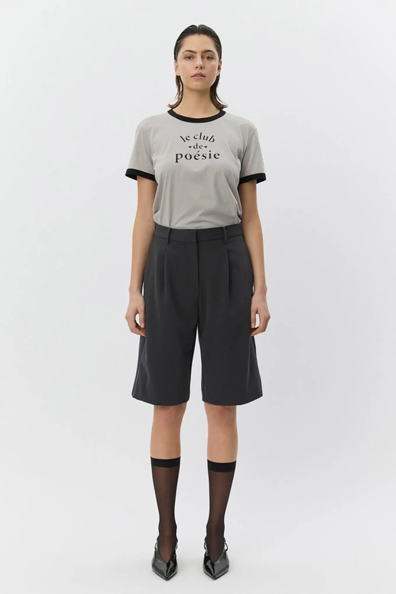 ELSASW BERMUDA SUITING SHORTS 8008 Dark grey S261377