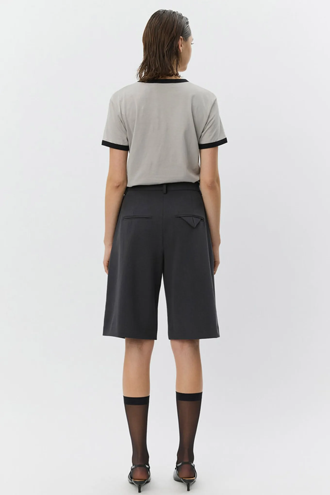 ELSASW BERMUDA SUITING SHORTS 8008 Dark grey S261377