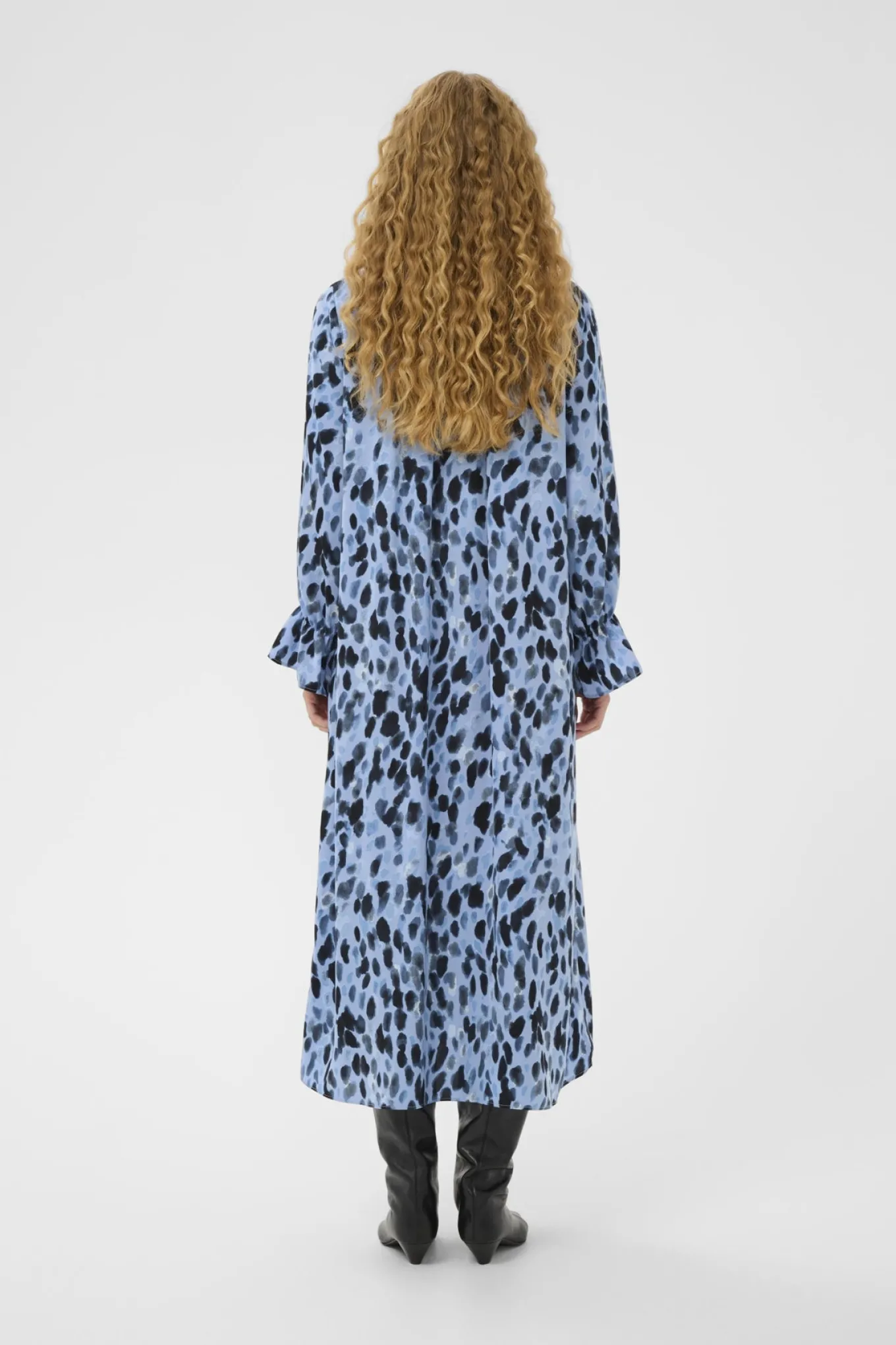 GRACIEIW PRINTED DRESS BLUE PAINTED DOT 900003317 30112281