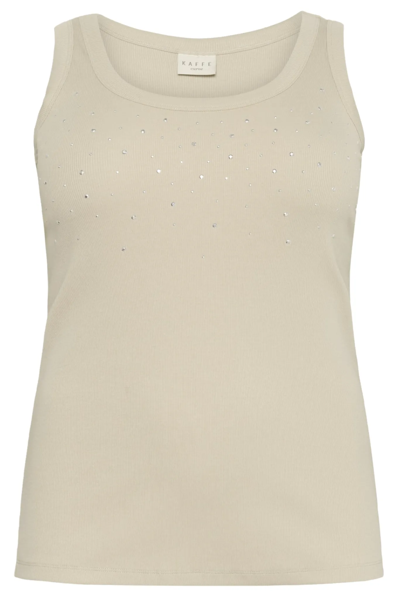 KCcarina Rhinestone Tank Top Feather Gray