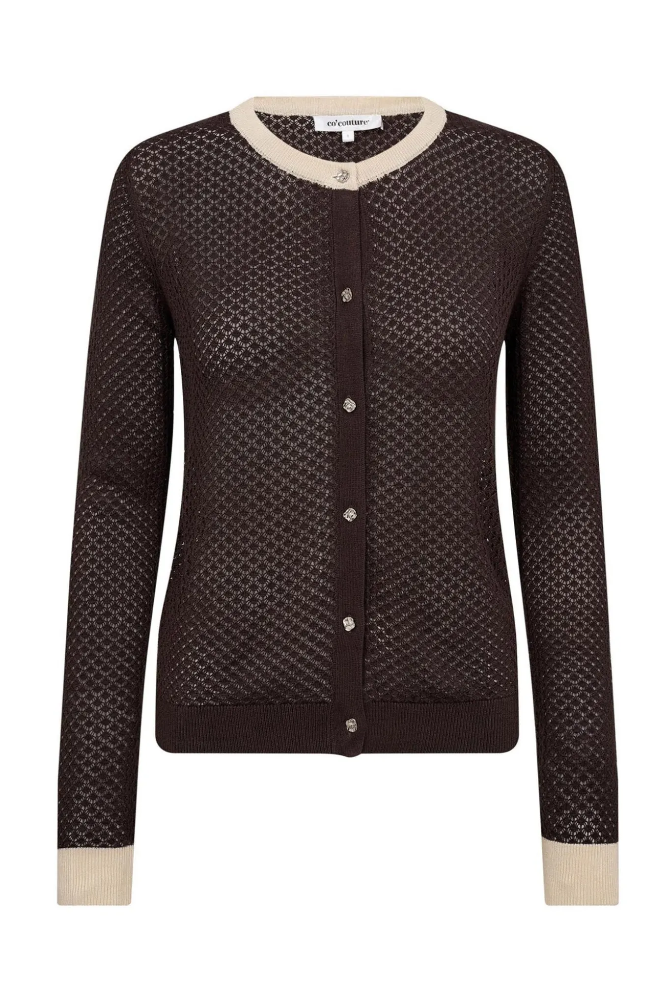 LueCC Pointelle Cardigan 145Dark Brown 42023