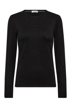 MannyCC Lurex Emb L/S Tee 96Black 33210