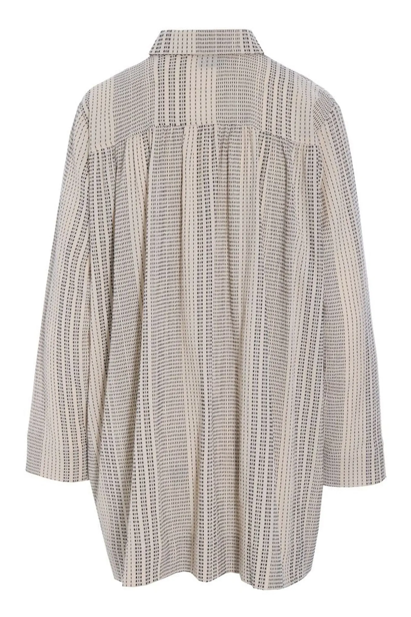 Shiko lang skjorte IVORY/BLACK STITCH 26124645616
