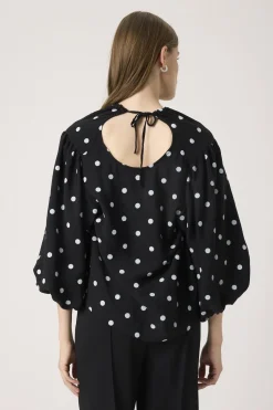 SLIdola Blouse SS Black and White Dots 304365 30408753