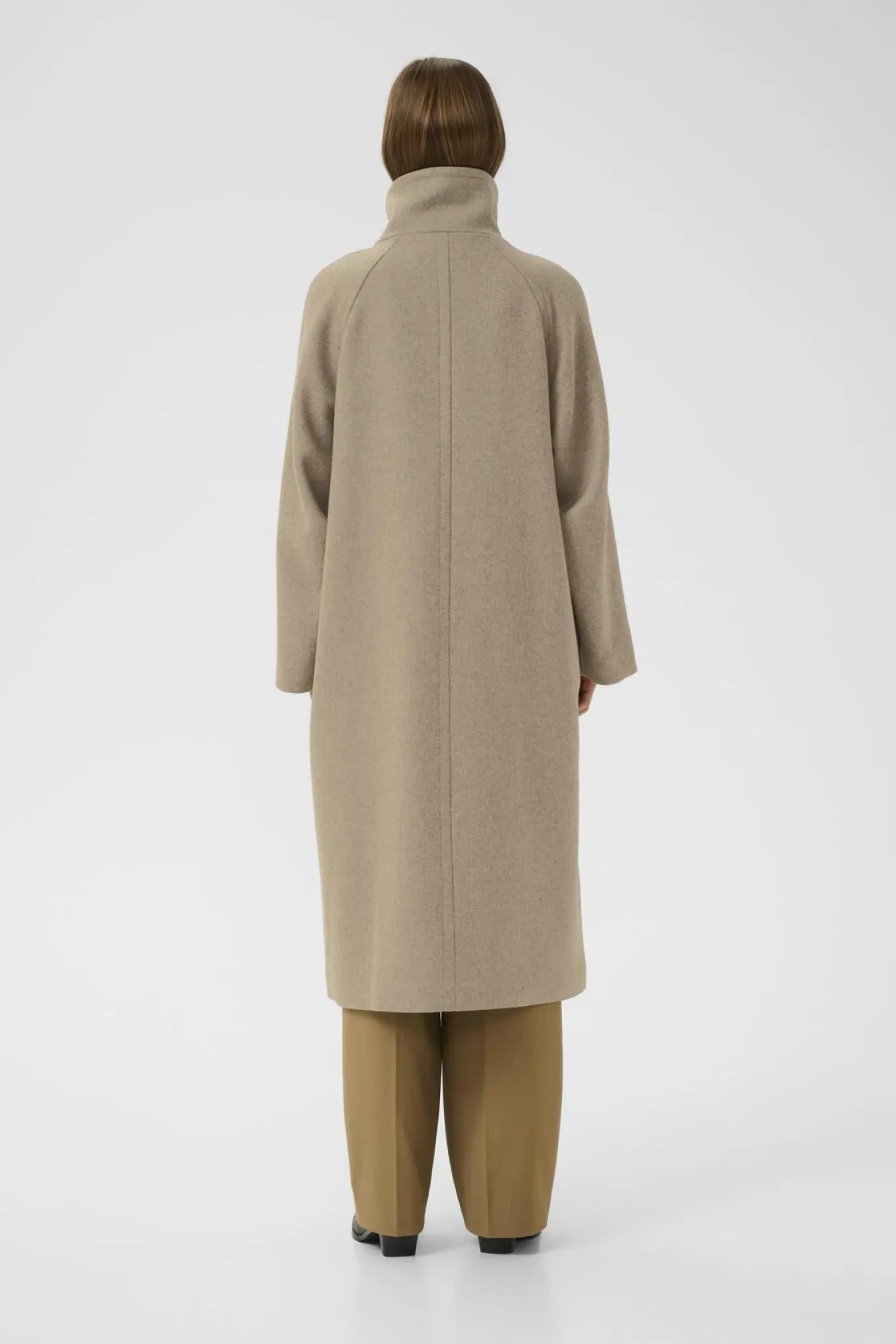 ThoraIW Collar Coat R Sandy Grey Melange 30111083