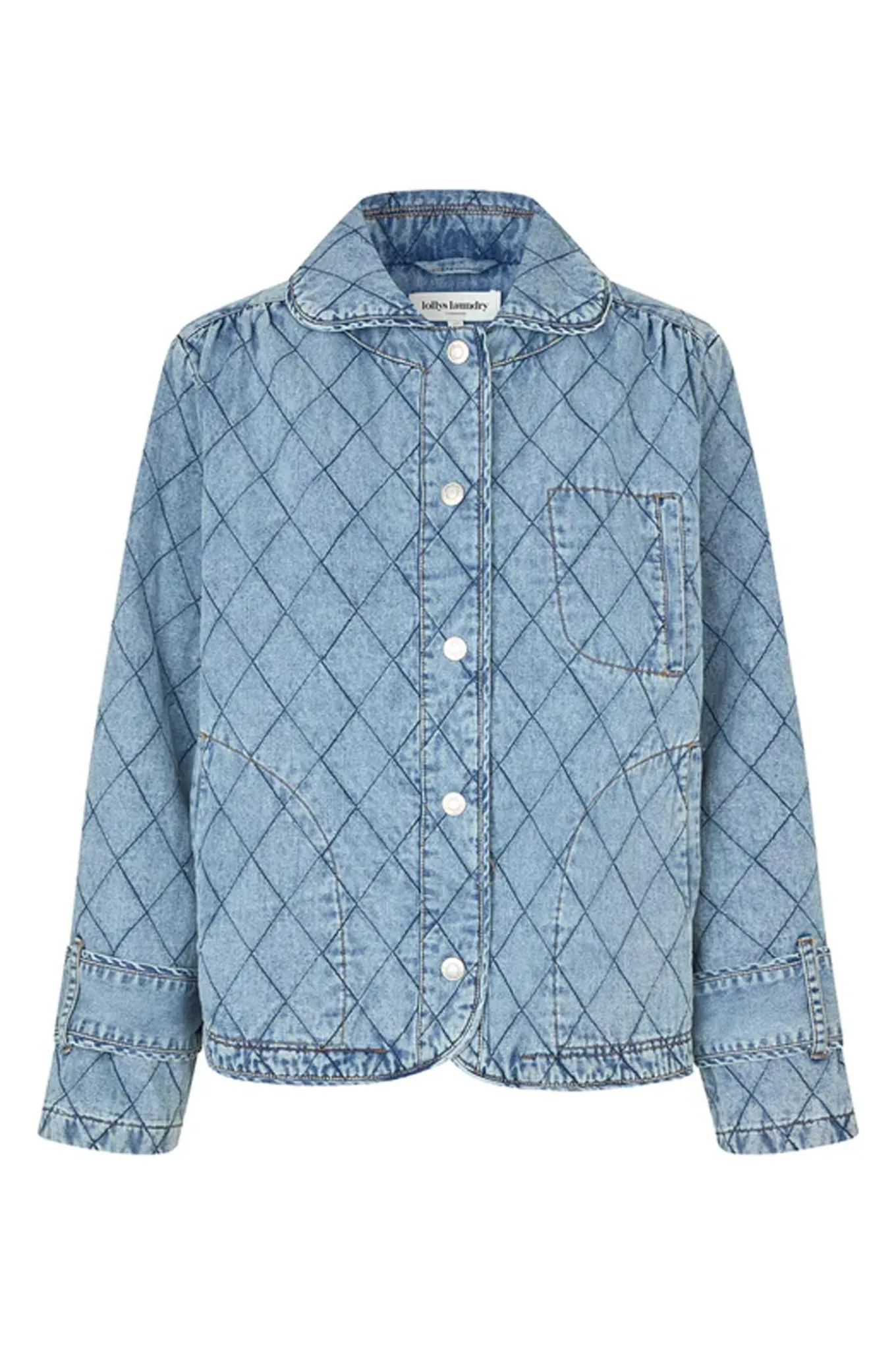 Violall Quilted Jacket Ls Washed Denim 261196002