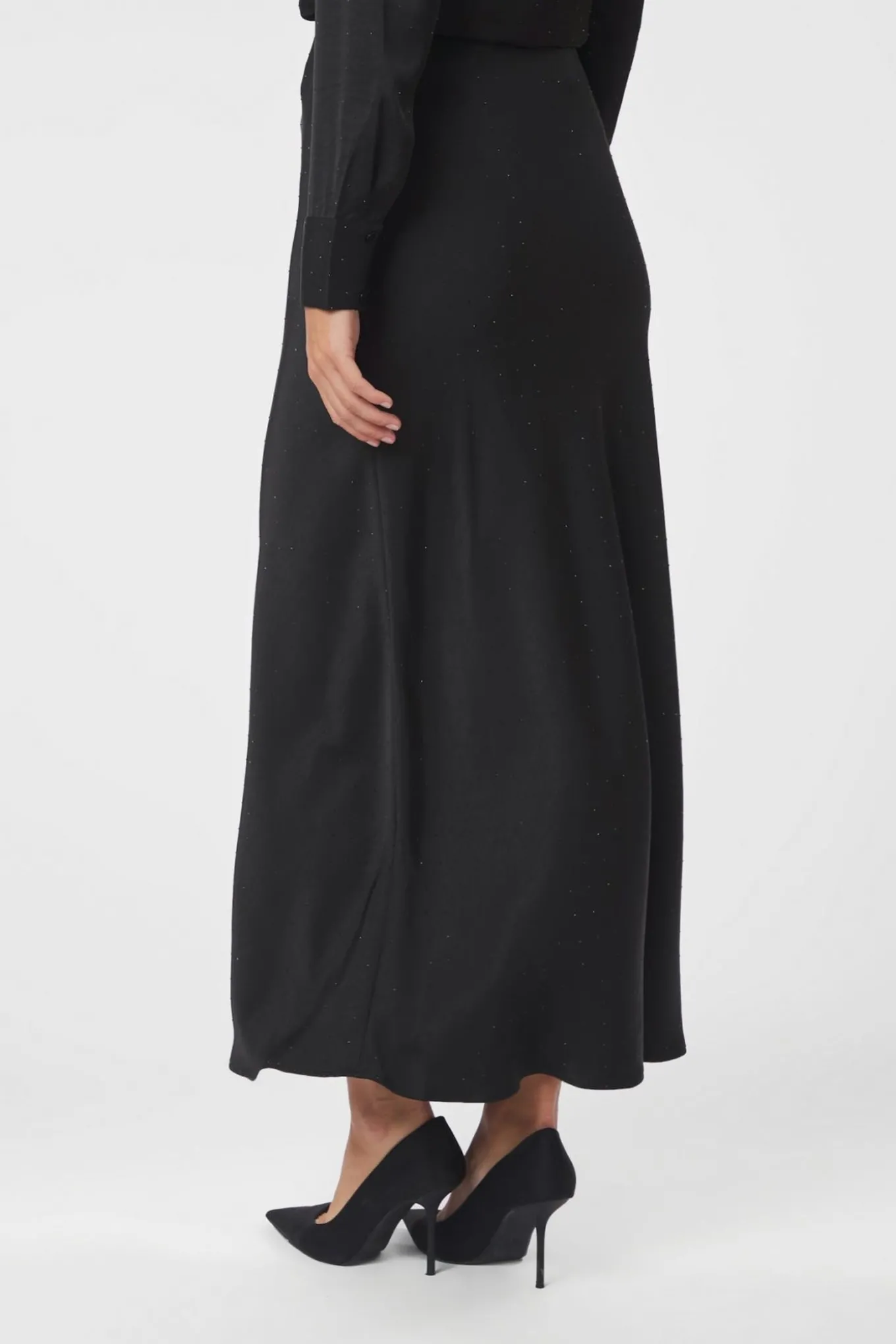 Viso Heavy Sateen Bedaz Skirt Black 166890